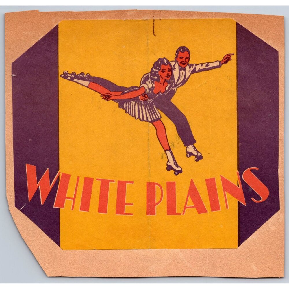 Roller Skating Labels Lot "White Plains"‎ & "Rollerland" -
